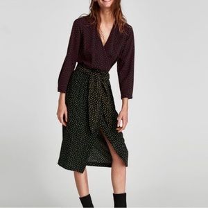 Zara Polka Dot Midi Dress